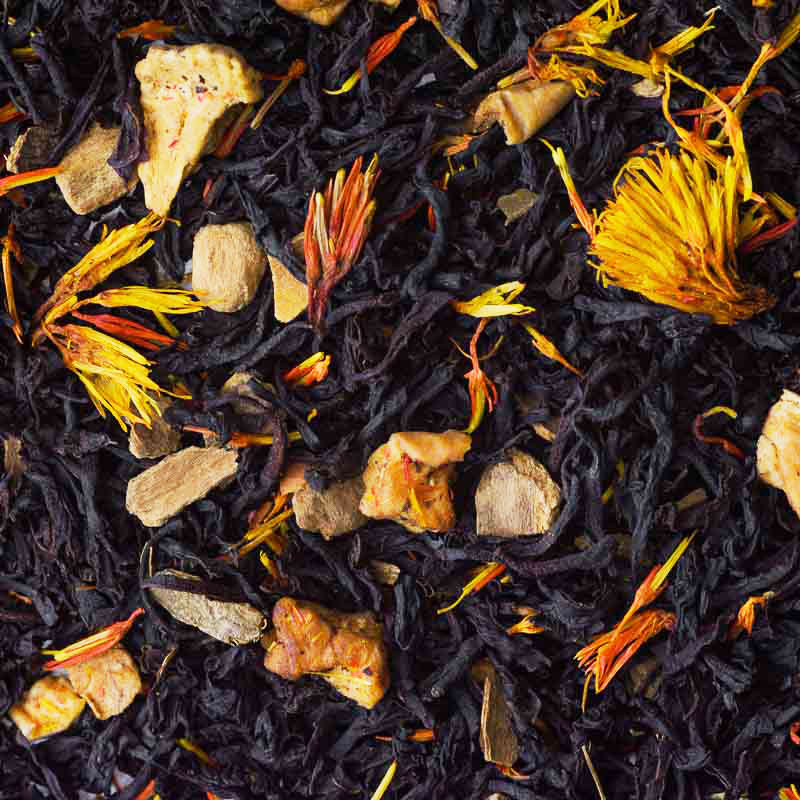 Bonfire Toffee loose tea, photographed by Bird and Blend.