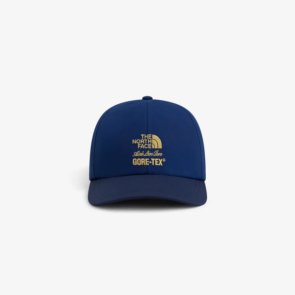 Navy Aimé Leon Dore and The North Face GORE-TEX five-panel cap with yellow embroidered logos