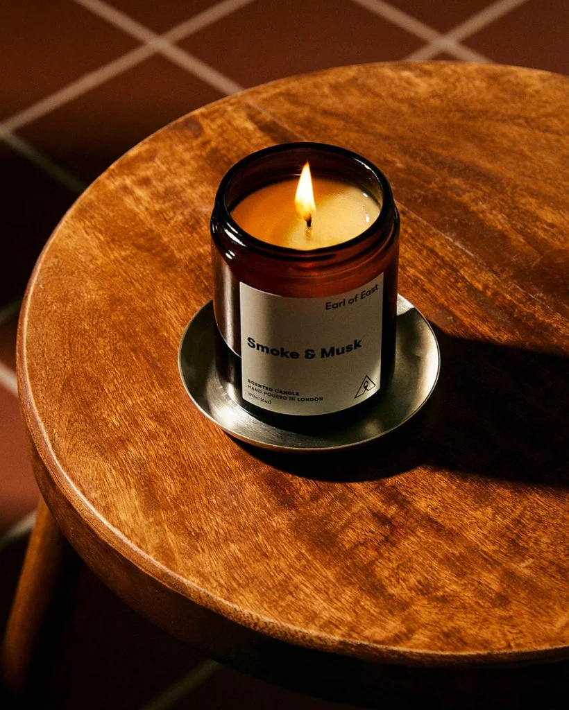 Earl of East candle in a warm autumn interior